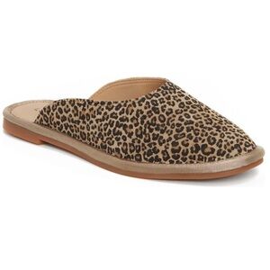 Lucky Brand Leopard Print Mules: leather upper with sueded finish